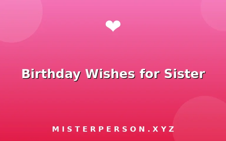 Birthday Wishes for Sister