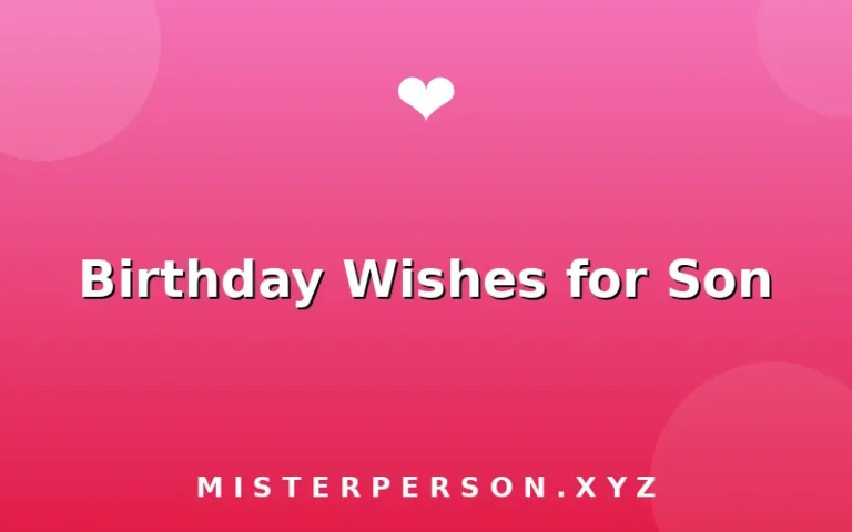 Birthday Wishes for Son