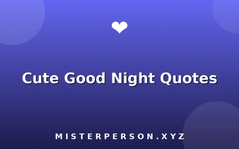 Cute Good Night Quotes