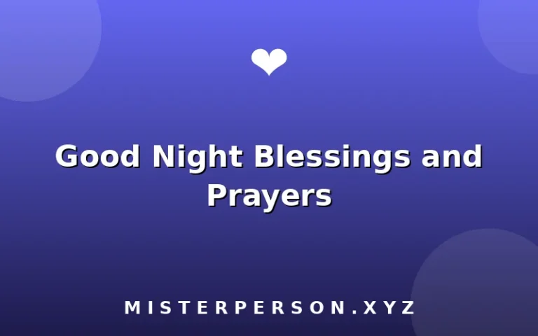Good Night Blessings and Prayers