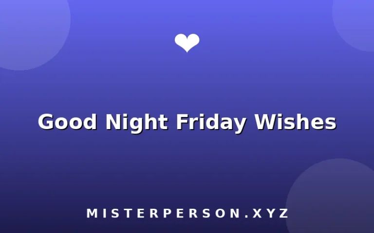 Good Night Friday Wishes