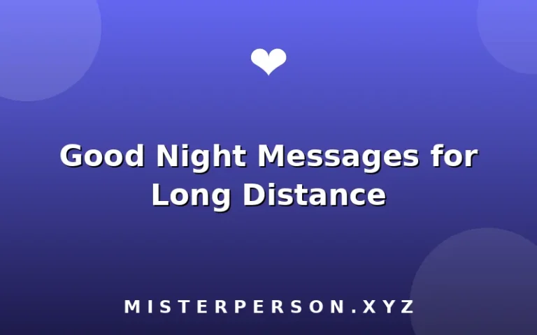 Good Night Messages for Long Distance