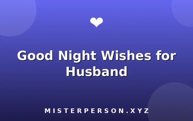 Good Night Wishes for Husband