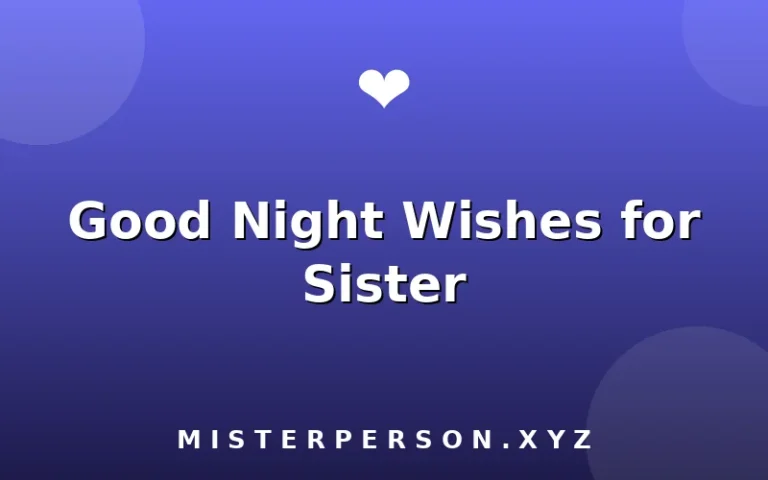 Good Night Wishes for Sister
