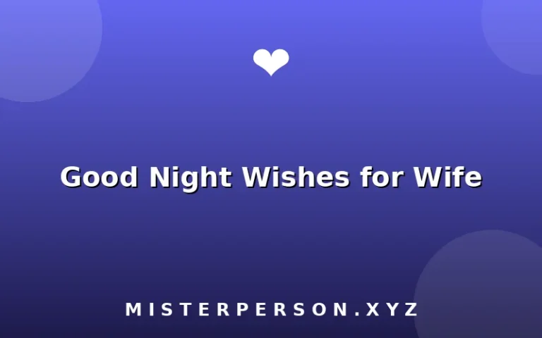 Good Night Wishes for Wife