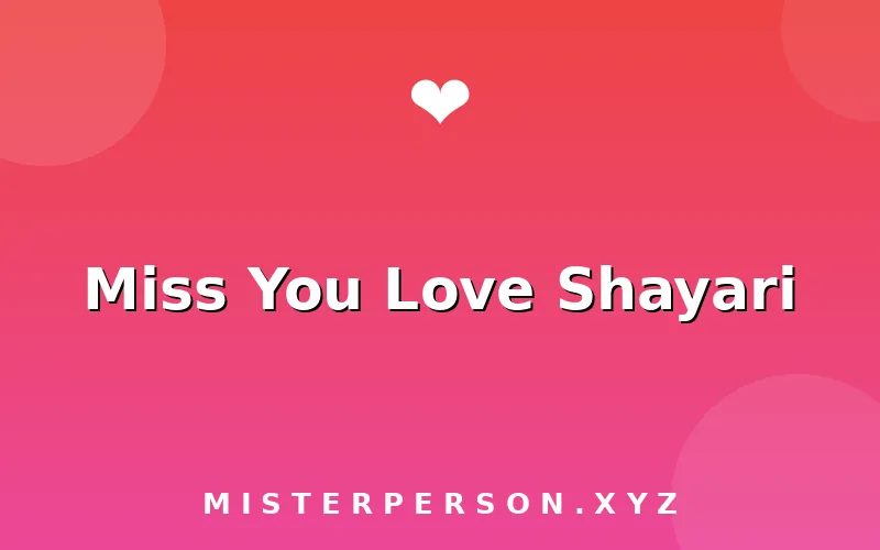 Miss You Love Shayari
