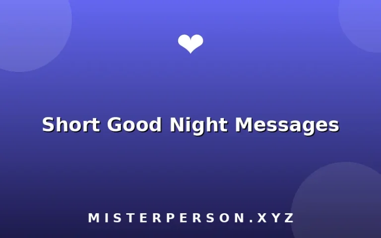 Short Good Night Messages