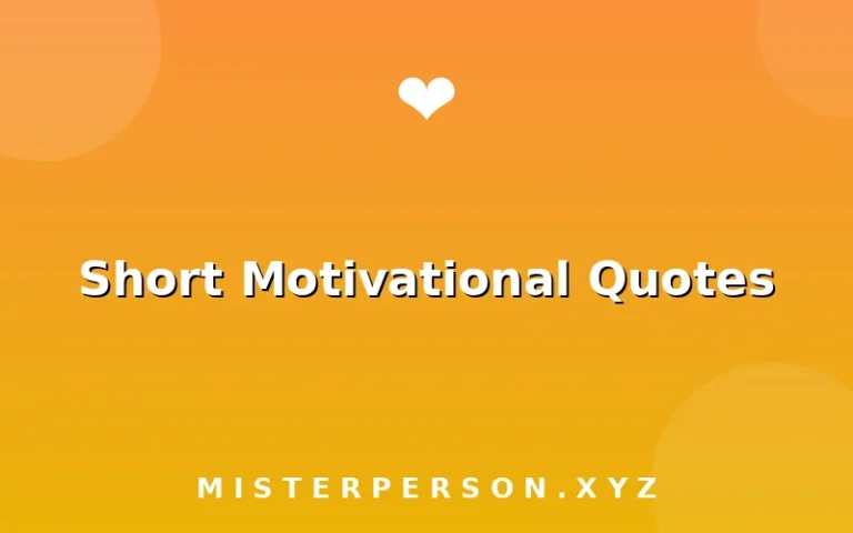 Short Motivational Quotes