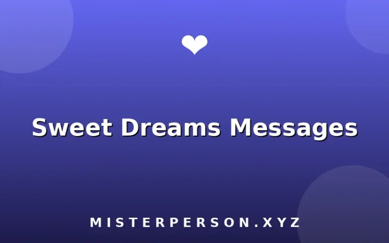 Sweet Dreams Messages